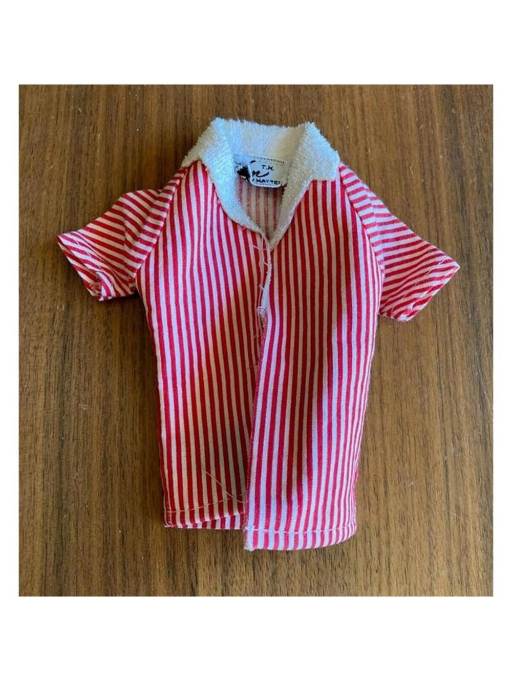 Barbie Ken Doll Clothes Red & White Striped Bathing Suit Jacket